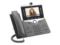 Cisco IP Phone 8845 - IP-videotelefon - med digital kamera, Bluetooth interface - SIP, SDP - 5 rader - träkol CP-8845-K9=