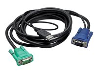 APC - Tangentbords-/video-/muskabel - USB, HD-15 (VGA) (hane) till HD-15 (VGA) (hane) - 3.66 m - svart - för P/N: AP5201, AP5202, AP5808, AP5816, KVM1116R AP5822