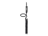 Belkin MIXIT Coiled Cable - Ljudkabel - mini-phone stereo 3.5 mm hane till mini-phone stereo 3.5 mm hane - 1.8 m - svart AV10126CW06-BLK