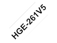 Brother HGE-261V5 - Svart på vitt - Rulle 3,6 cm x 8 m) 5 kassett(er) bandlaminat - för P-Touch PT-9500pc, PT-9700PC, PT-9800PCN; P-Touch R RL-700S HGE261V5